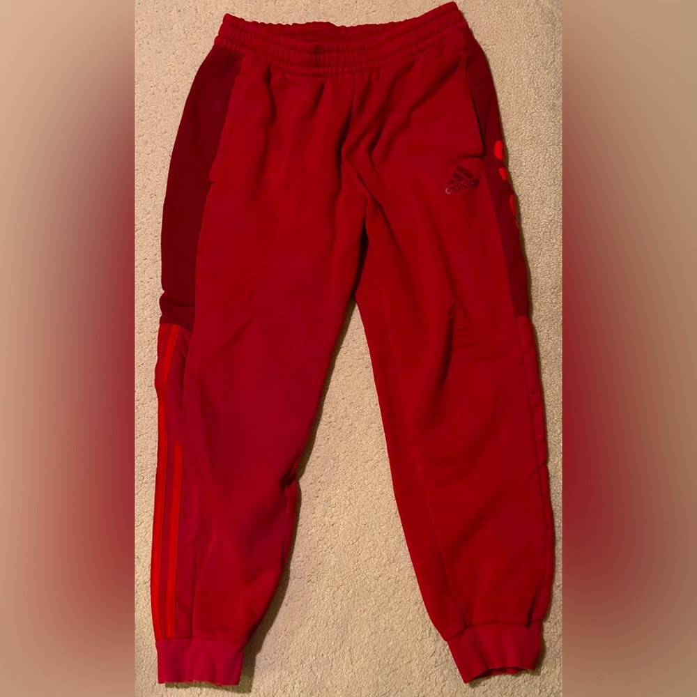 adidas Red Men's Jogger Sweatpants